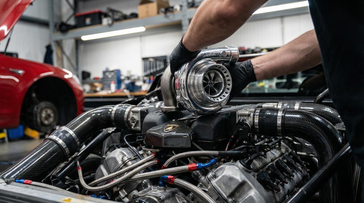 三级汽车改装视频-V12引擎涡轮增压改装